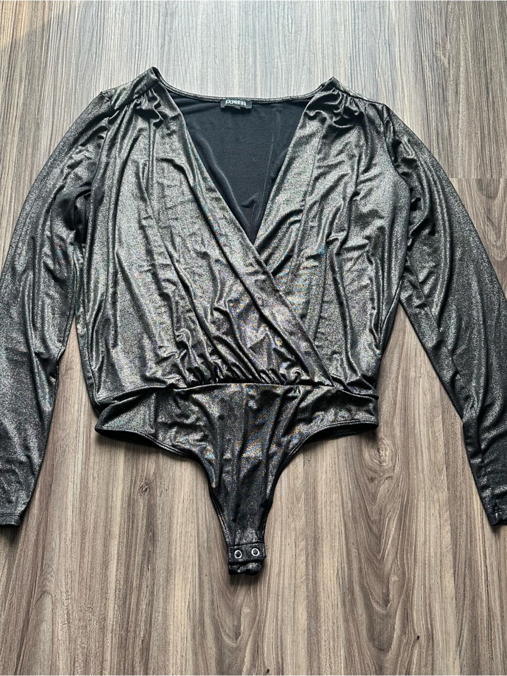 Express Shimmer Long Sleeve Bodysuit